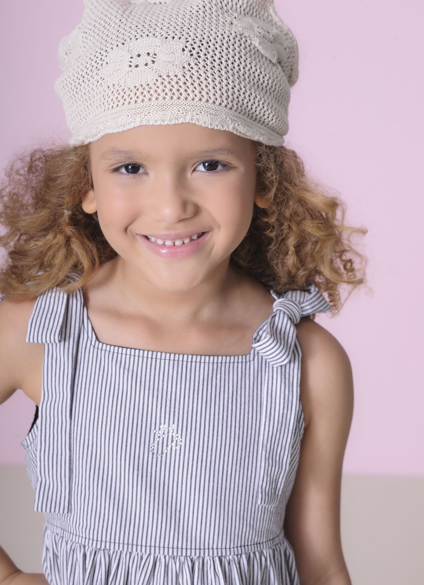 Vestido Tricoline Listradinho Bolsos