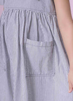 Vestido Tricoline Listradinho Bolsos