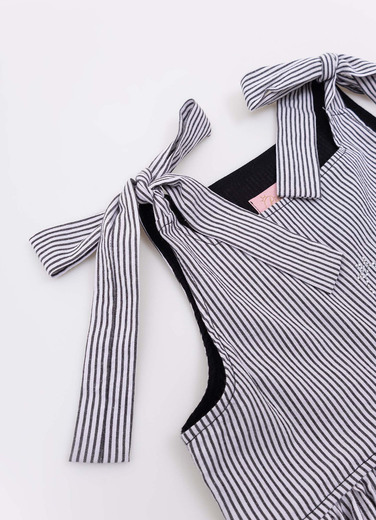 Vestido Tricoline Listradinho Bolsos