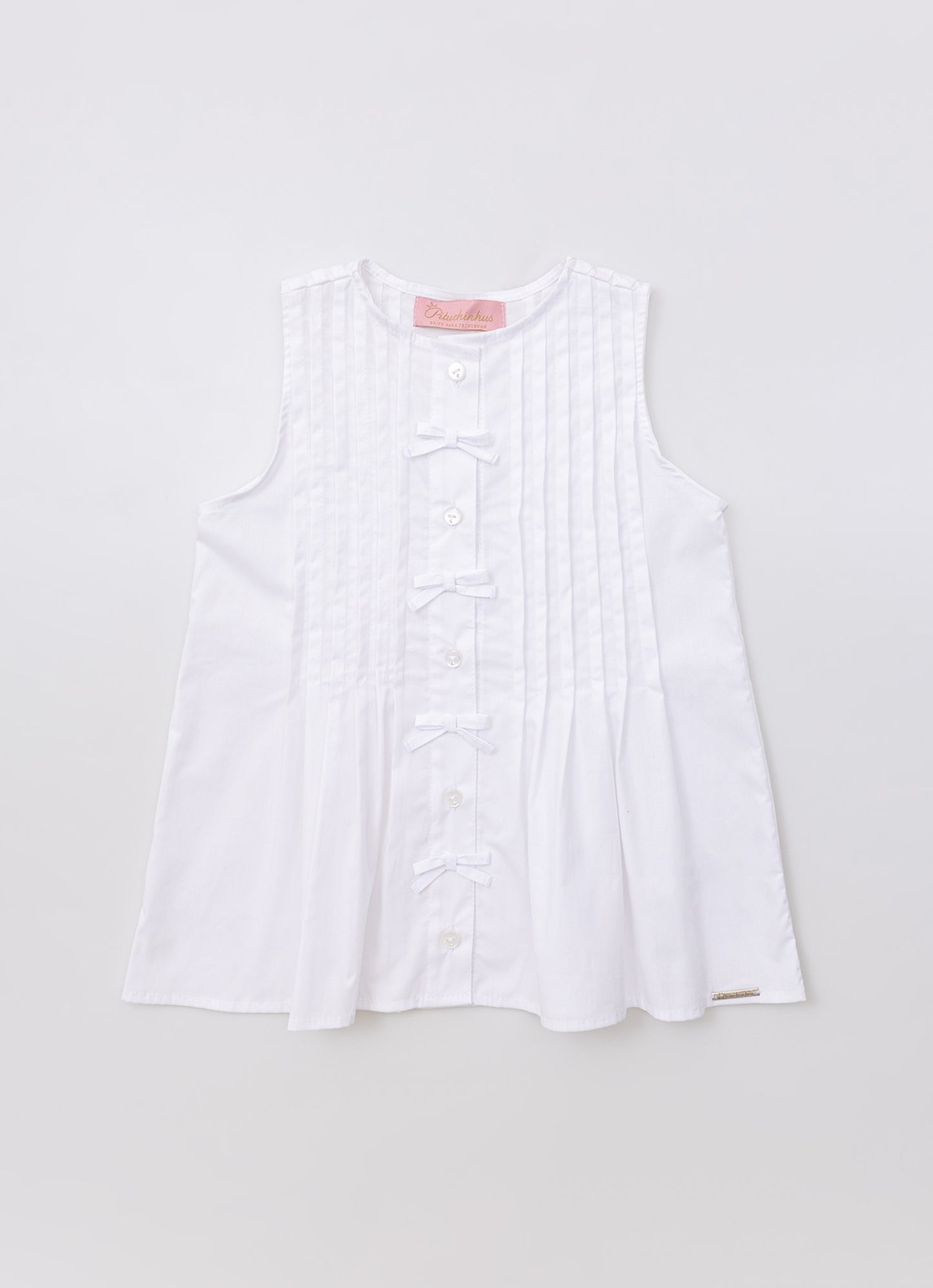 Camisa Tricoline Tominhas e Mini Laços