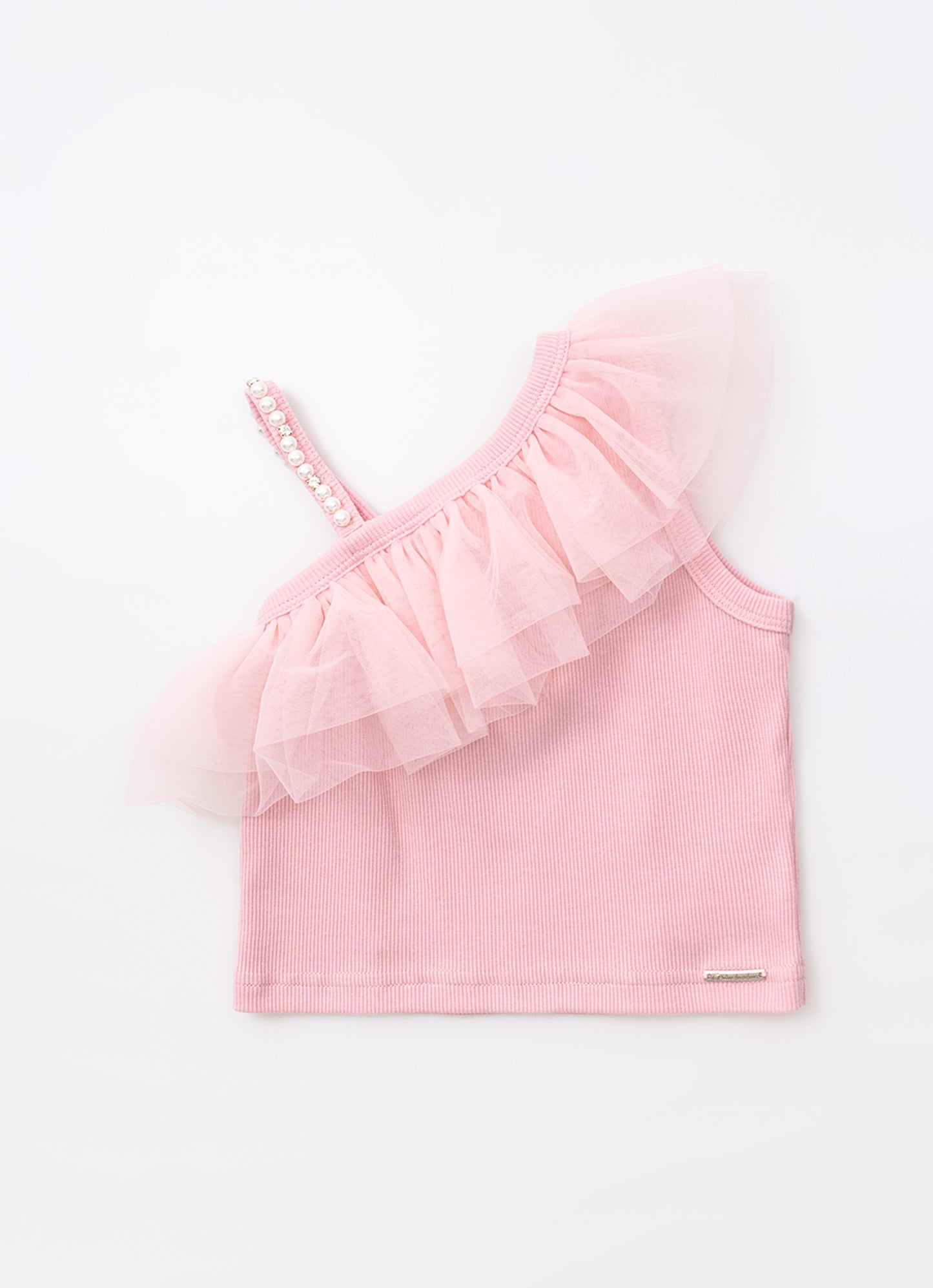 Blusa Ribana Cropped Babado Tule