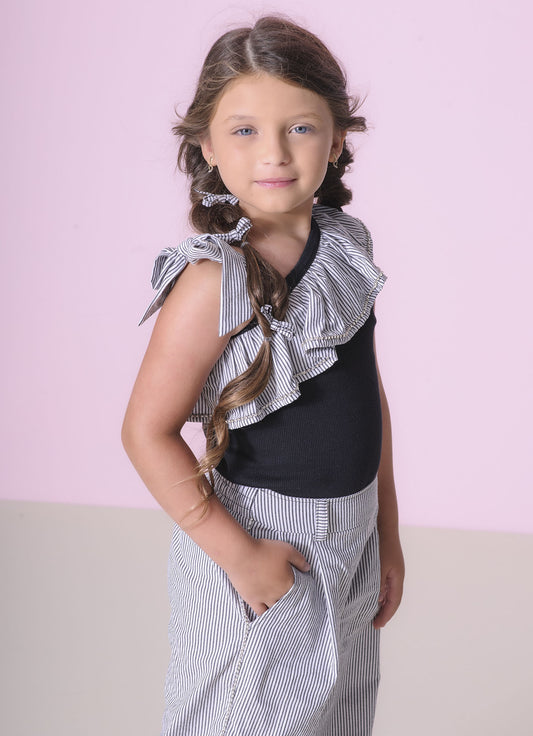 Blusa Ribana Babado Tricoline Blusa Ribana Babado Tricoline