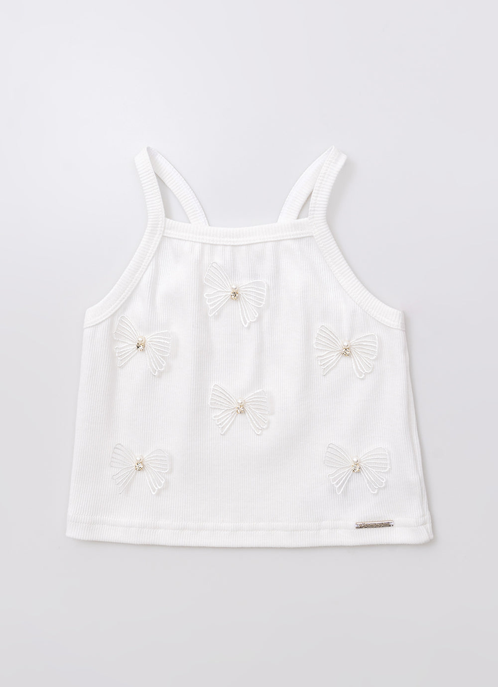 Blusa Alça Cropped Ribana Bordados