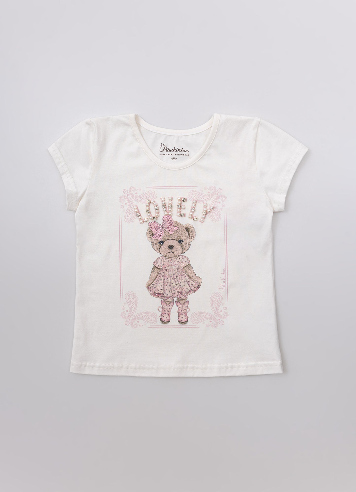 Blusa Cotton Ursinha Bordados