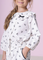 Camisa Algodão Estampada Mini Laçinhos