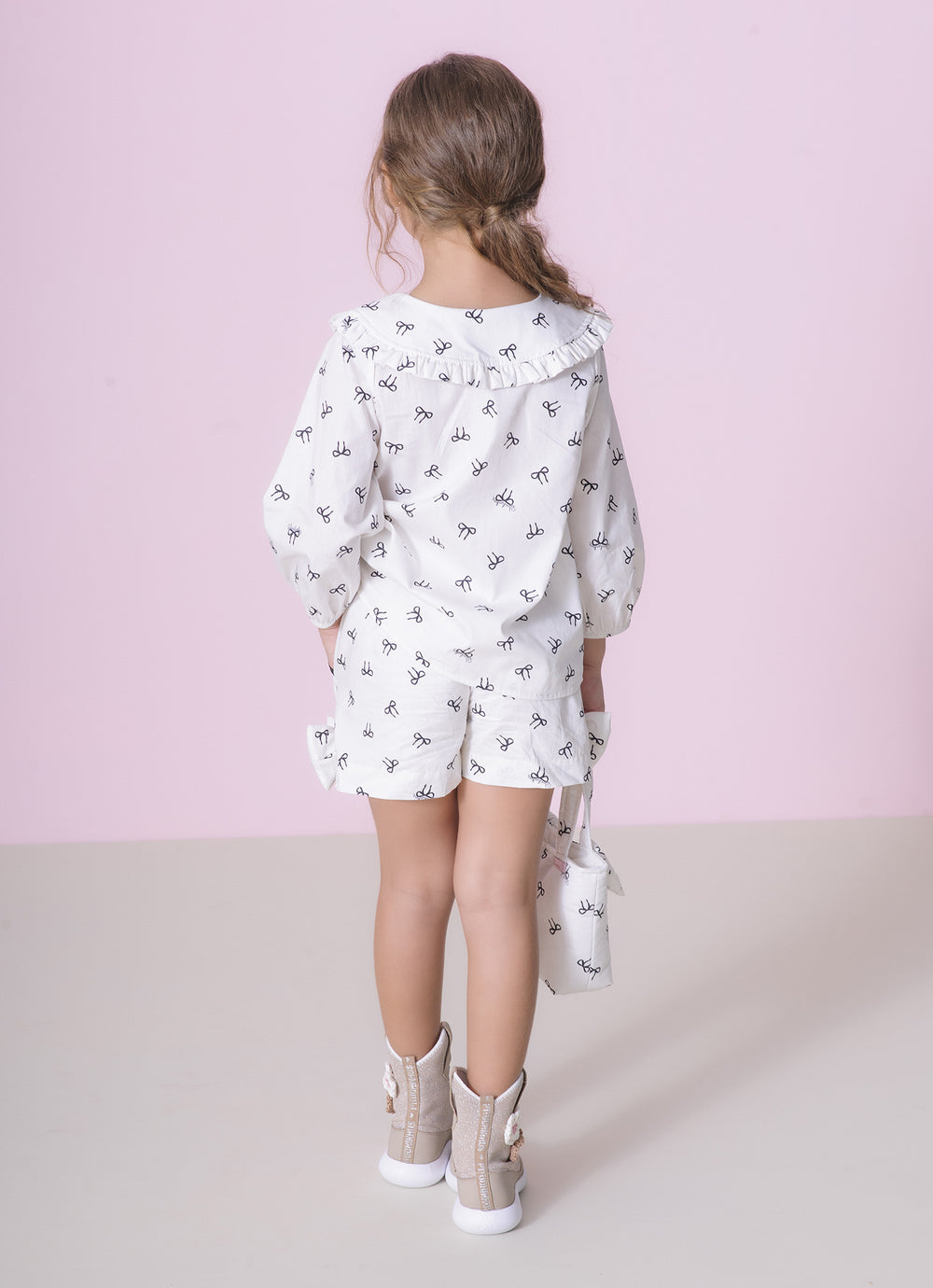 Camisa Algodão Estampada Mini Laçinhos