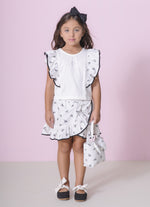 Saia Short Babado Algodão Estampa Lacinhos