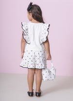 Saia Short Babado Algodão Estampa Lacinhos