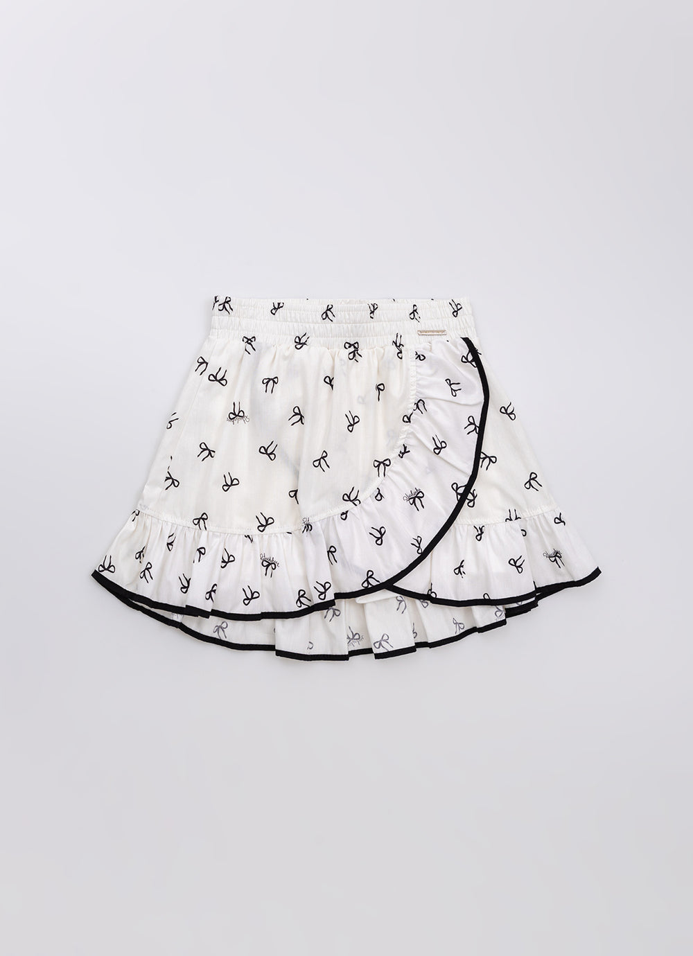 Saia Short Babado Algodão Estampa Lacinhos