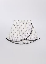 Saia Short Babado Algodão Estampa Lacinhos