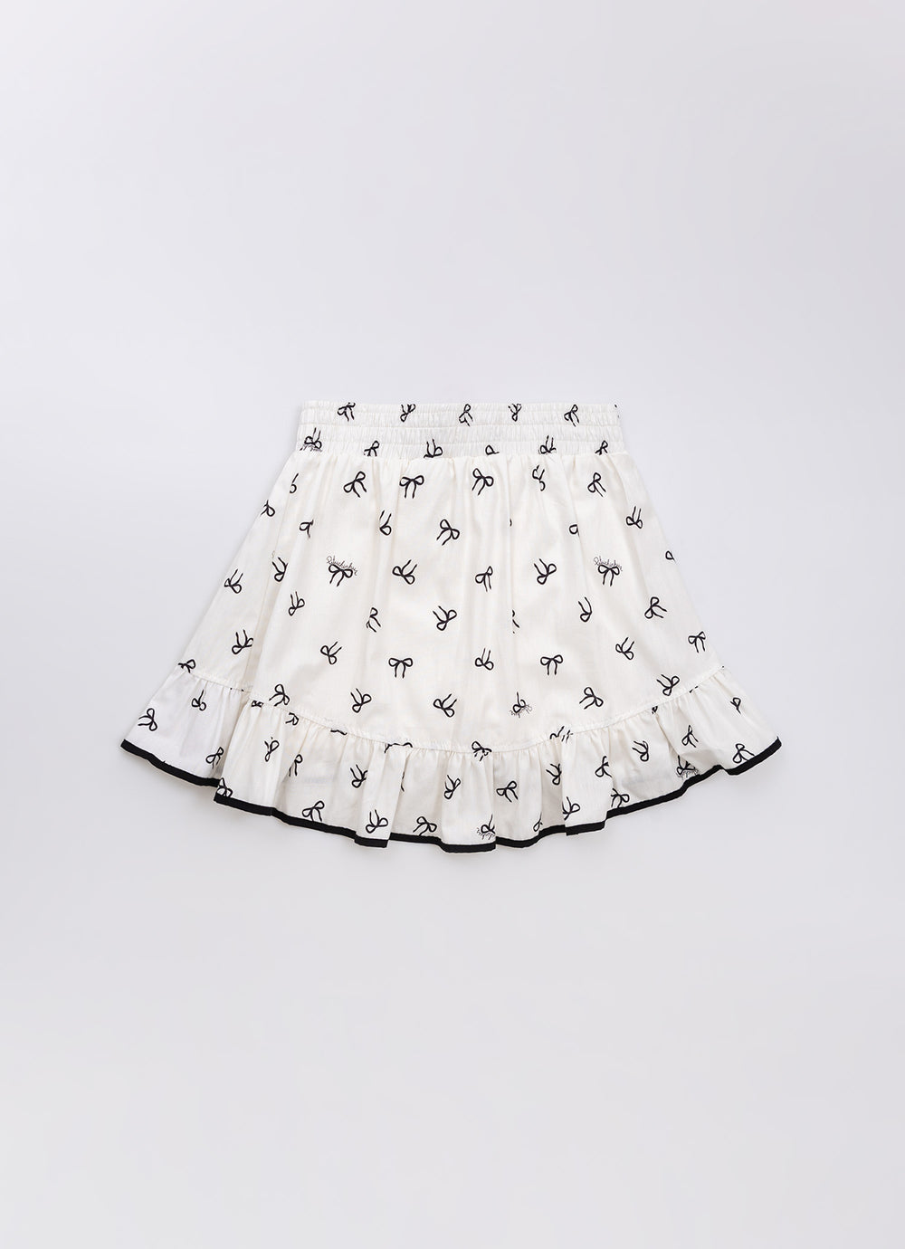 Saia Short Babado Algodão Estampa Lacinhos