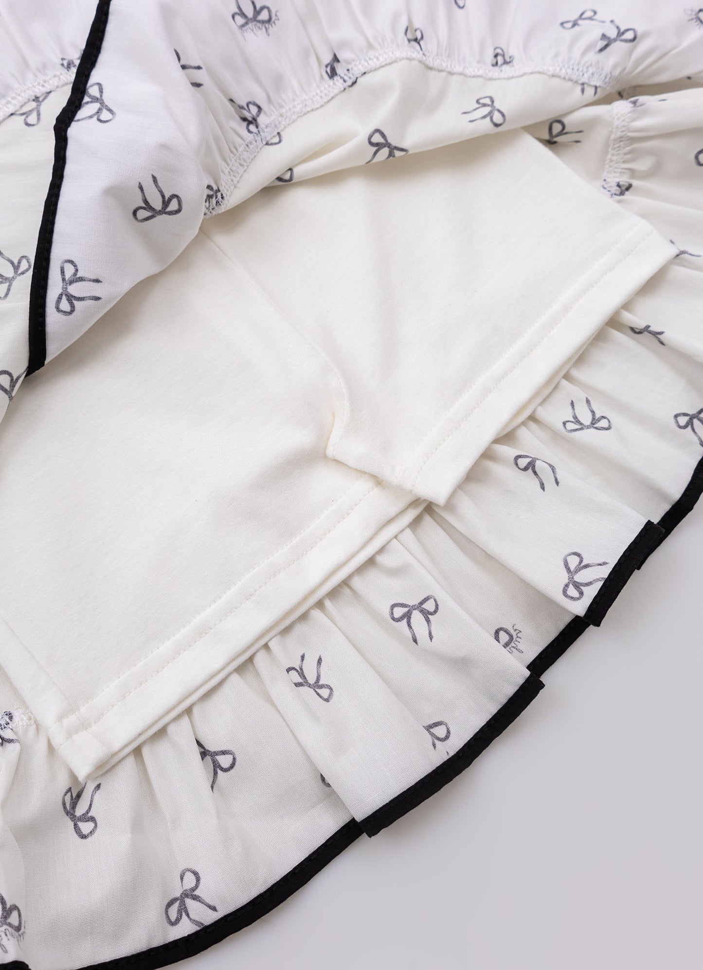 Saia Short Babado Algodão Estampa Lacinhos