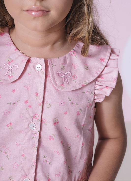 Camisa Algodão Estampa Mini Floral Camisa Algodão Estampa Mini Floral