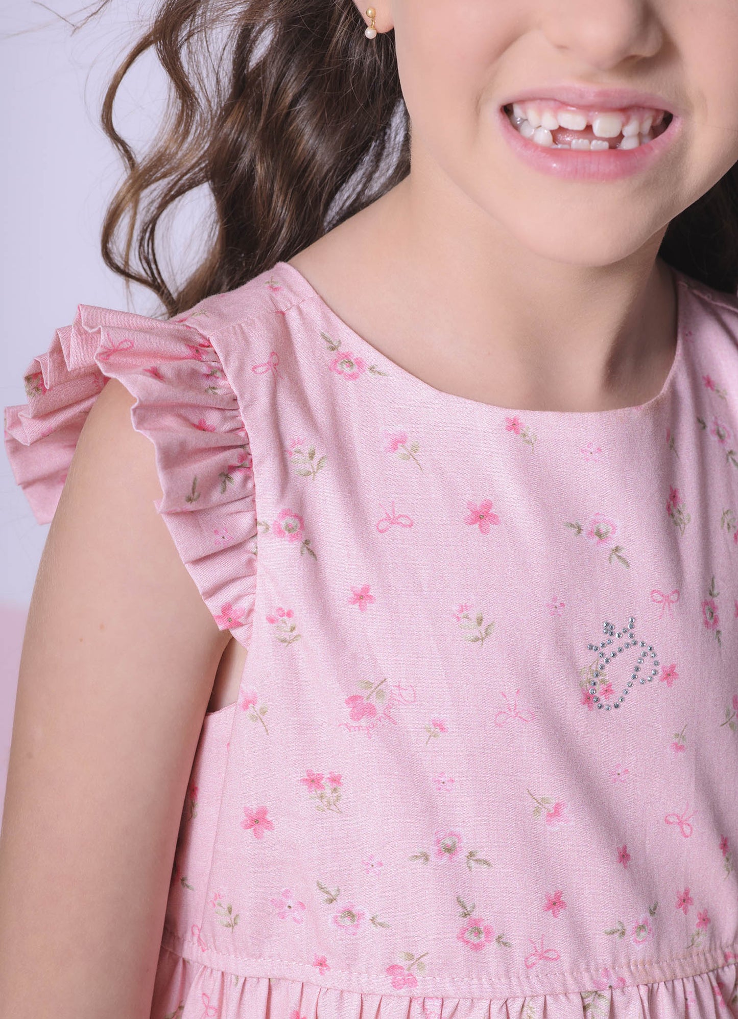 Vestido Longo Algodão Mini Floral