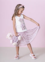 Saia Short Tule Estampado Paisley