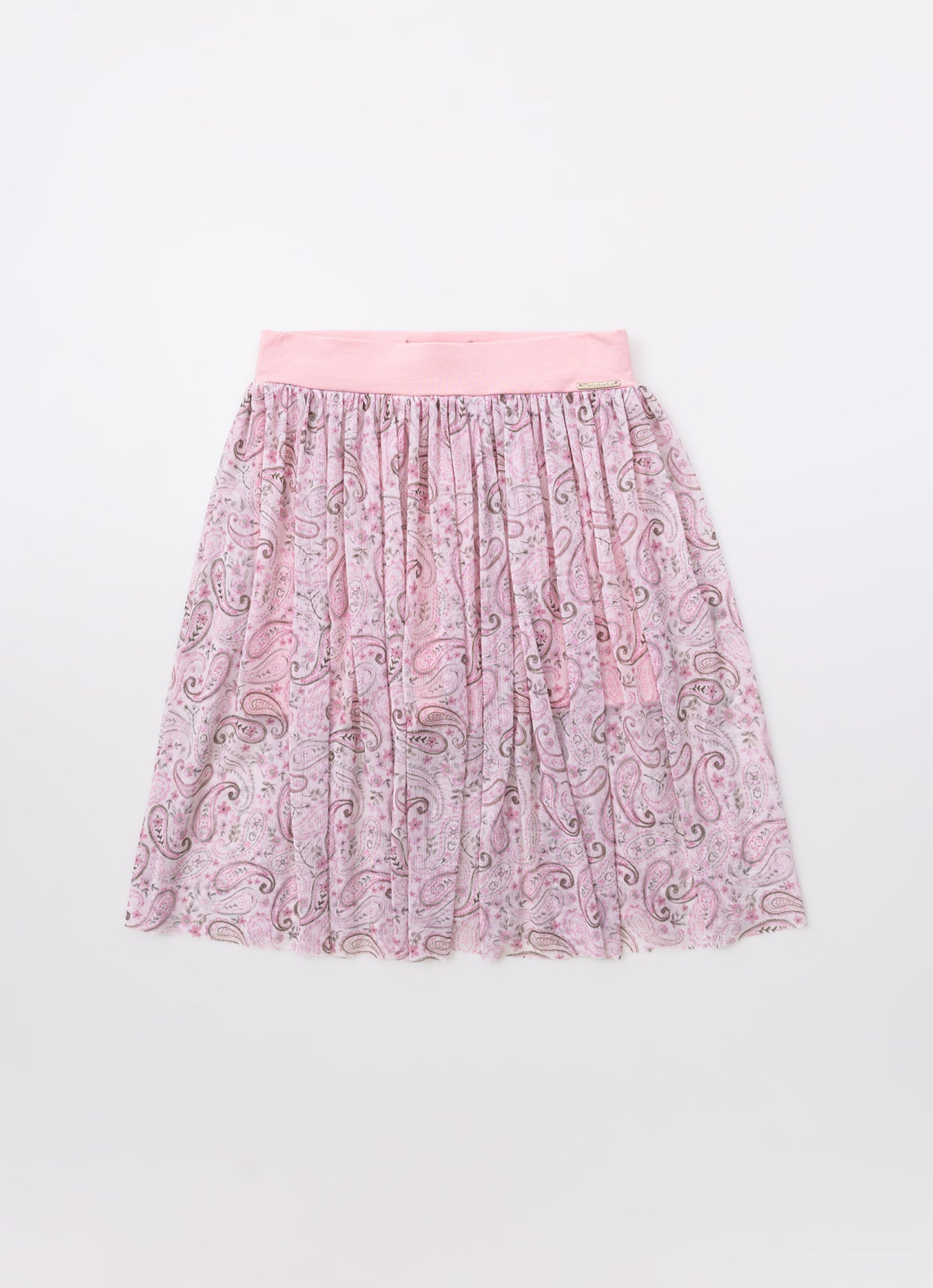 Saia Short Tule Estampado Paisley