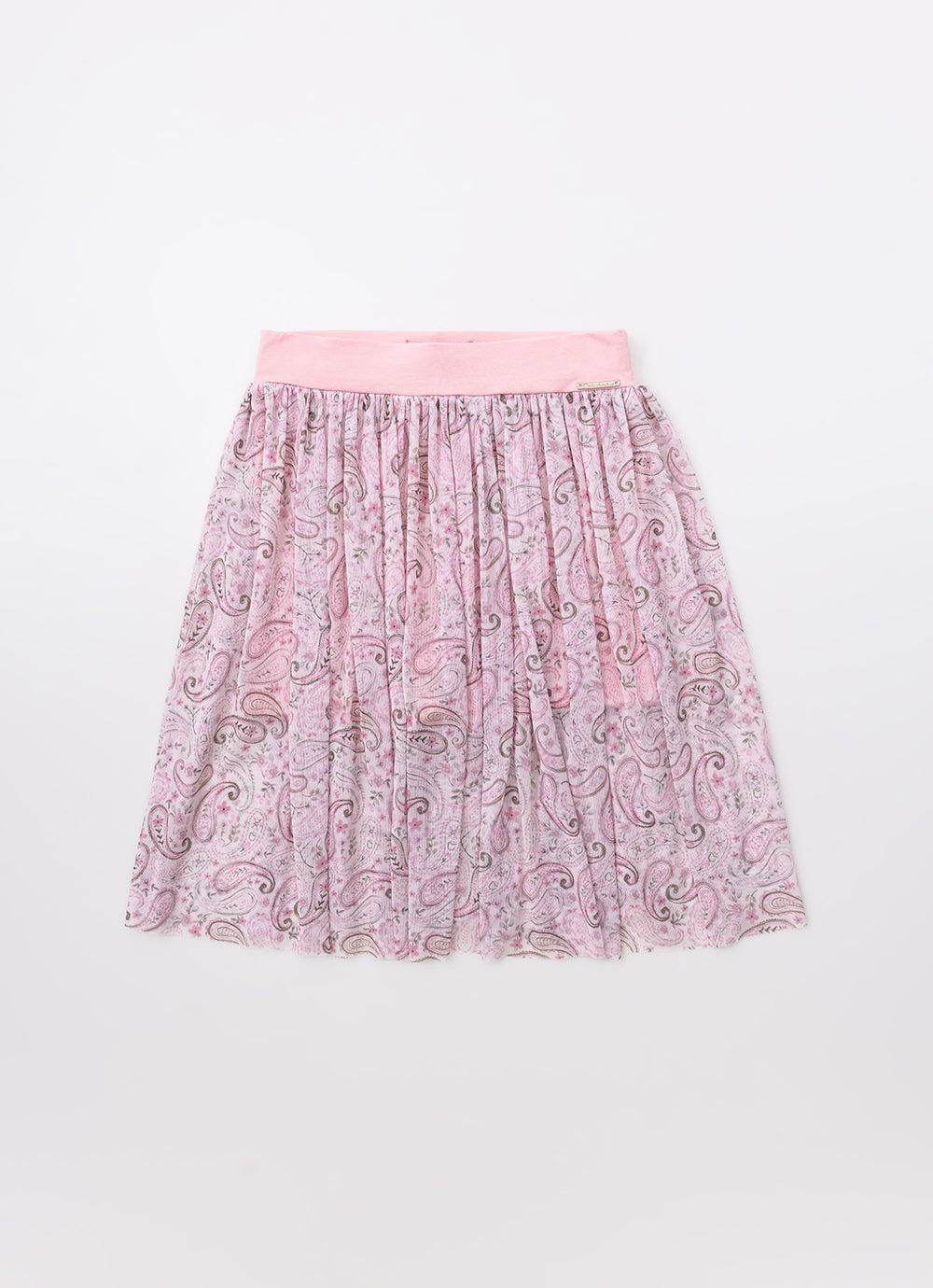 Saia Short Tule Estampado Paisley