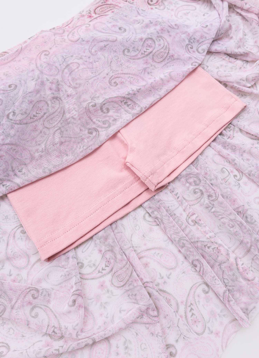 Saia Short Tule Estampado Paisley