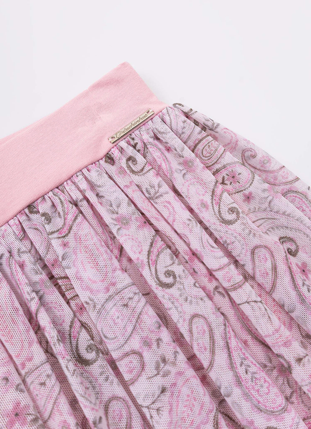 Saia Short Tule Estampado Paisley
