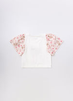 Blusa Cotton Botinha Mangas Estampadas