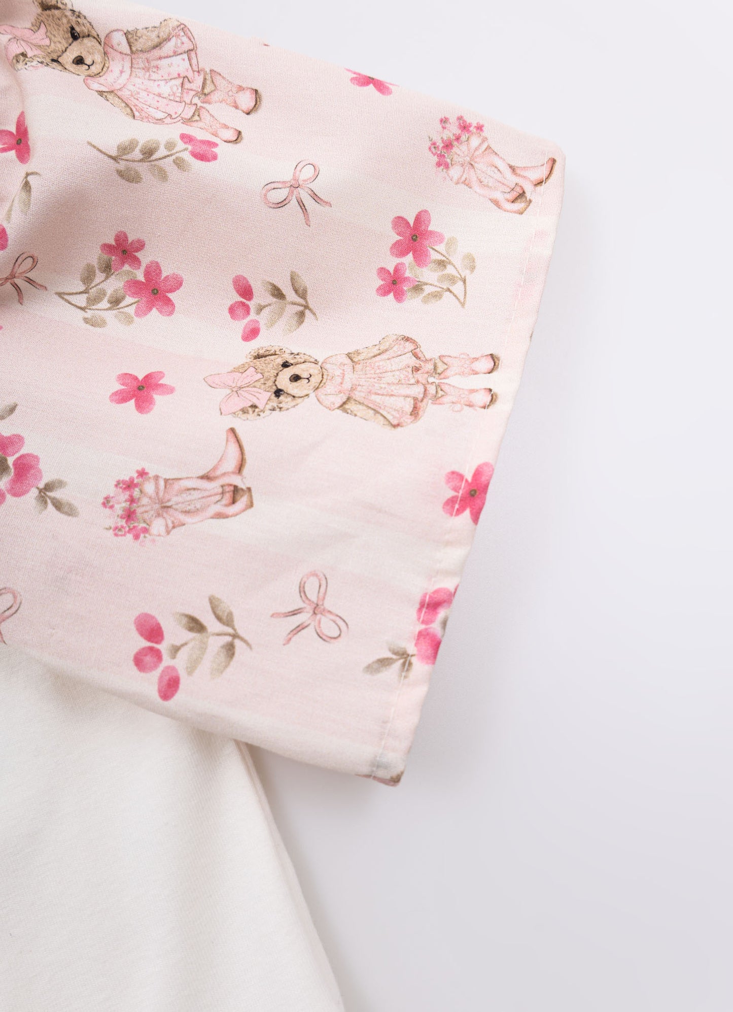 Blusa Cotton Botinha Mangas Estampadas