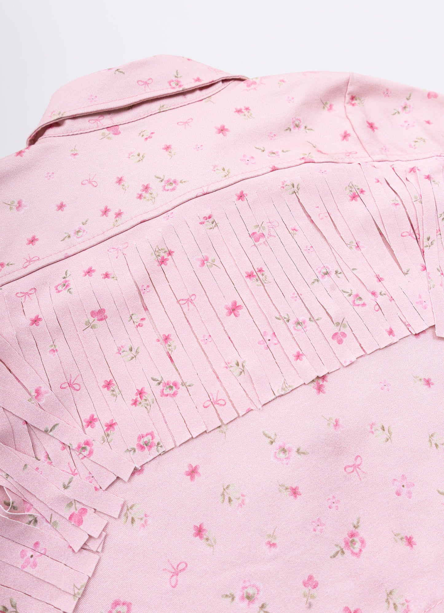 Jaqueta Sarja Estampada e Franjas