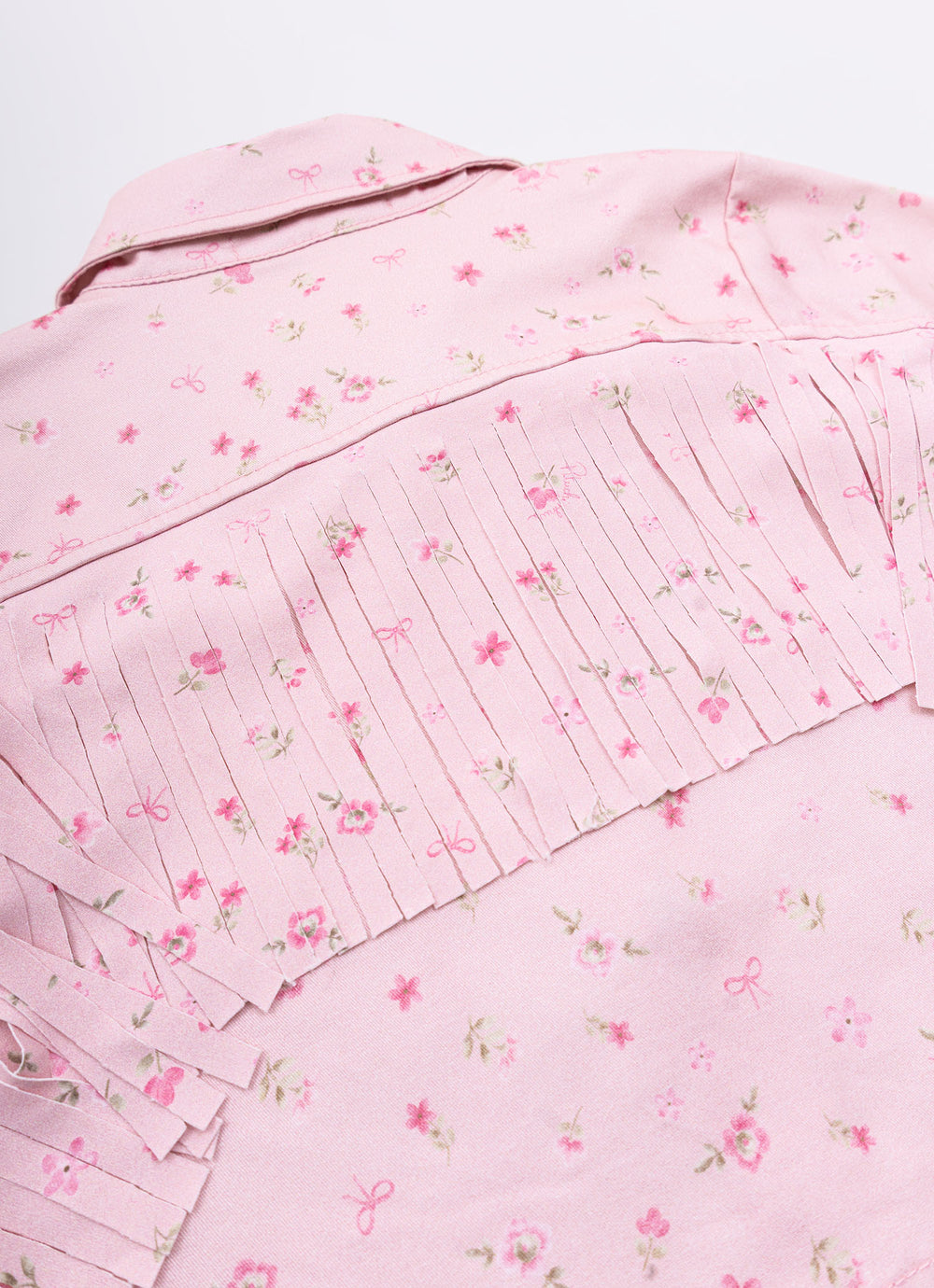 Jaqueta Sarja Estampada e Franjas