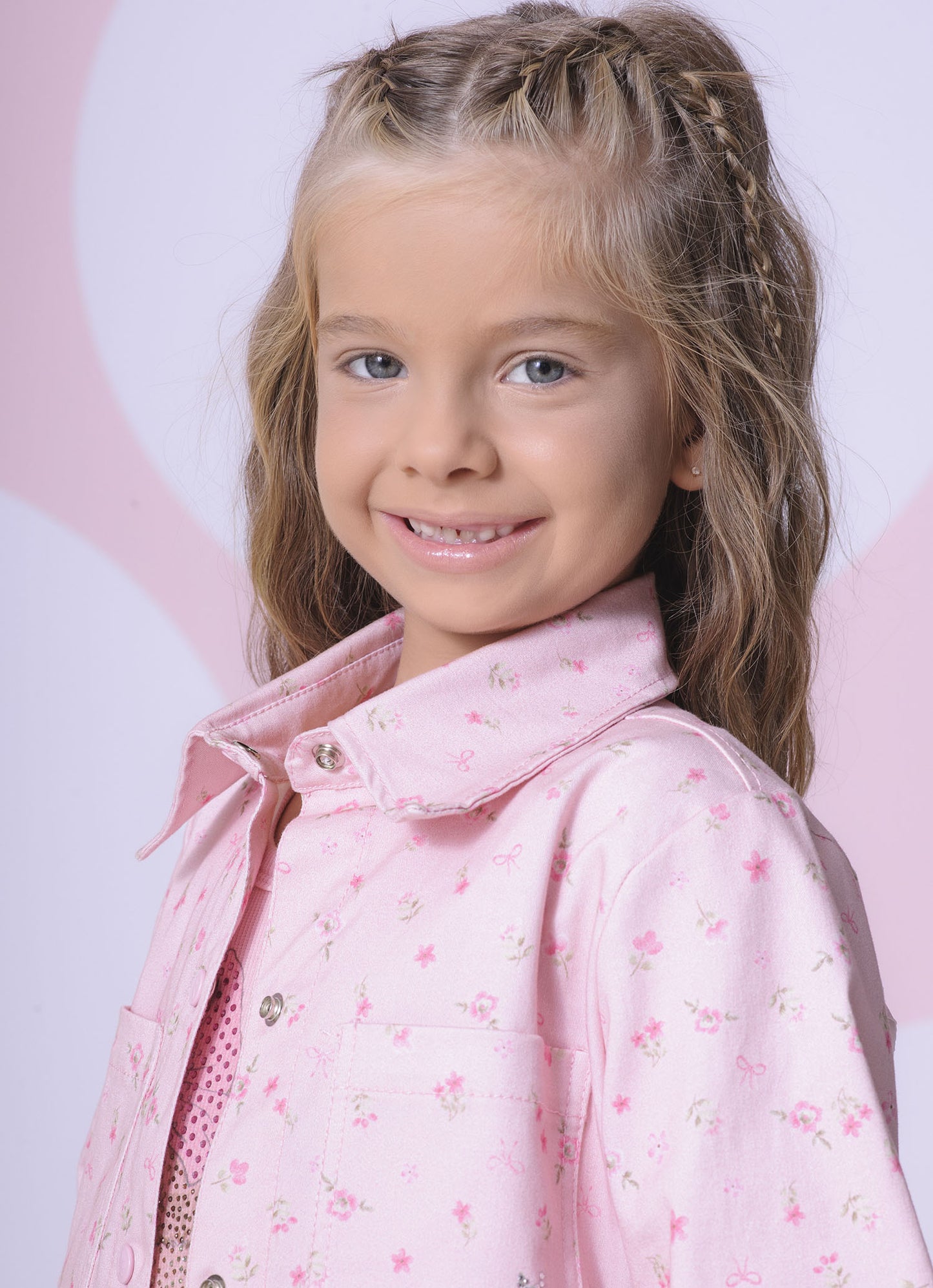 Jaqueta Sarja Estampada e Franjas