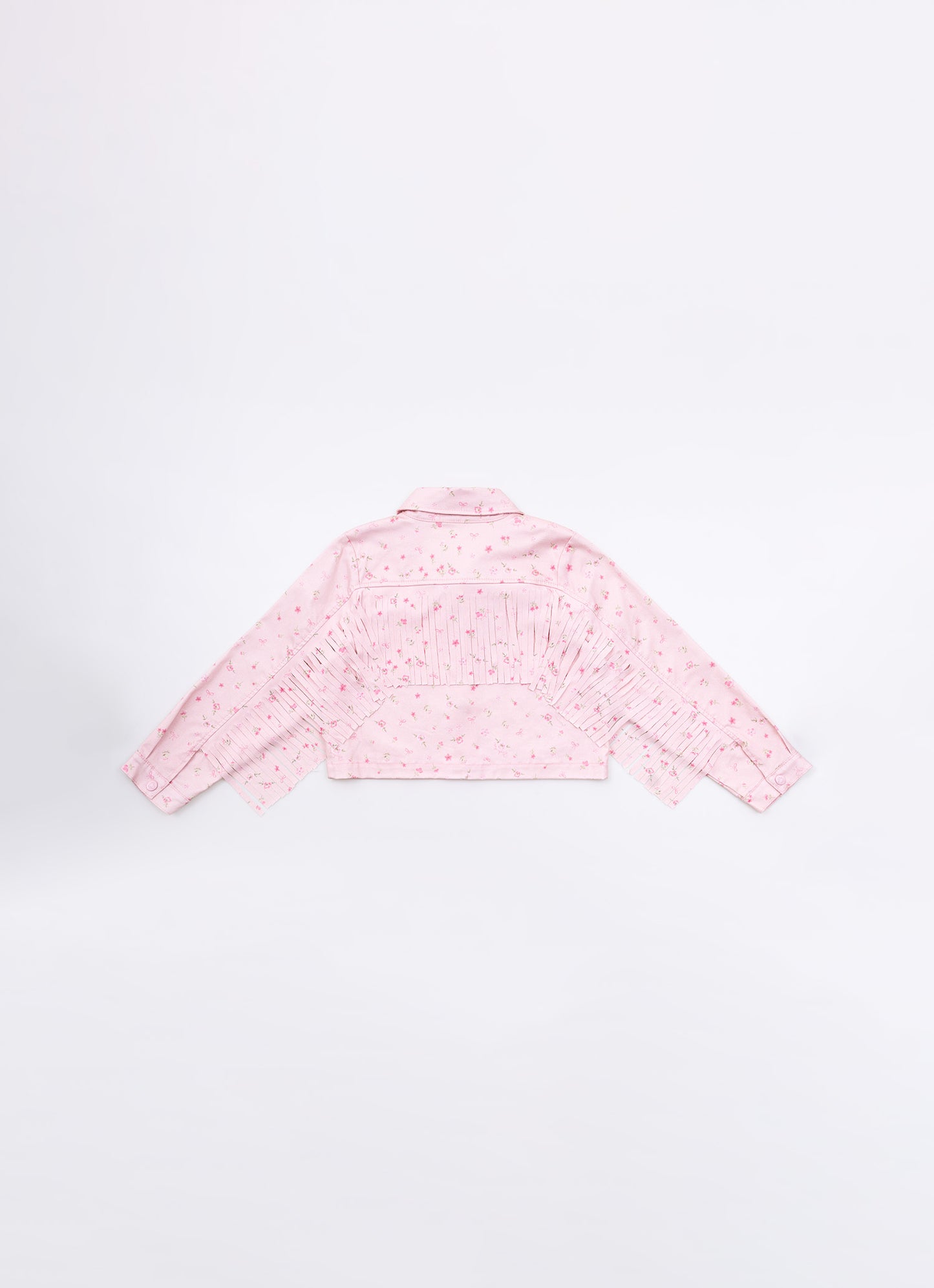 Jaqueta Sarja Estampada e Franjas