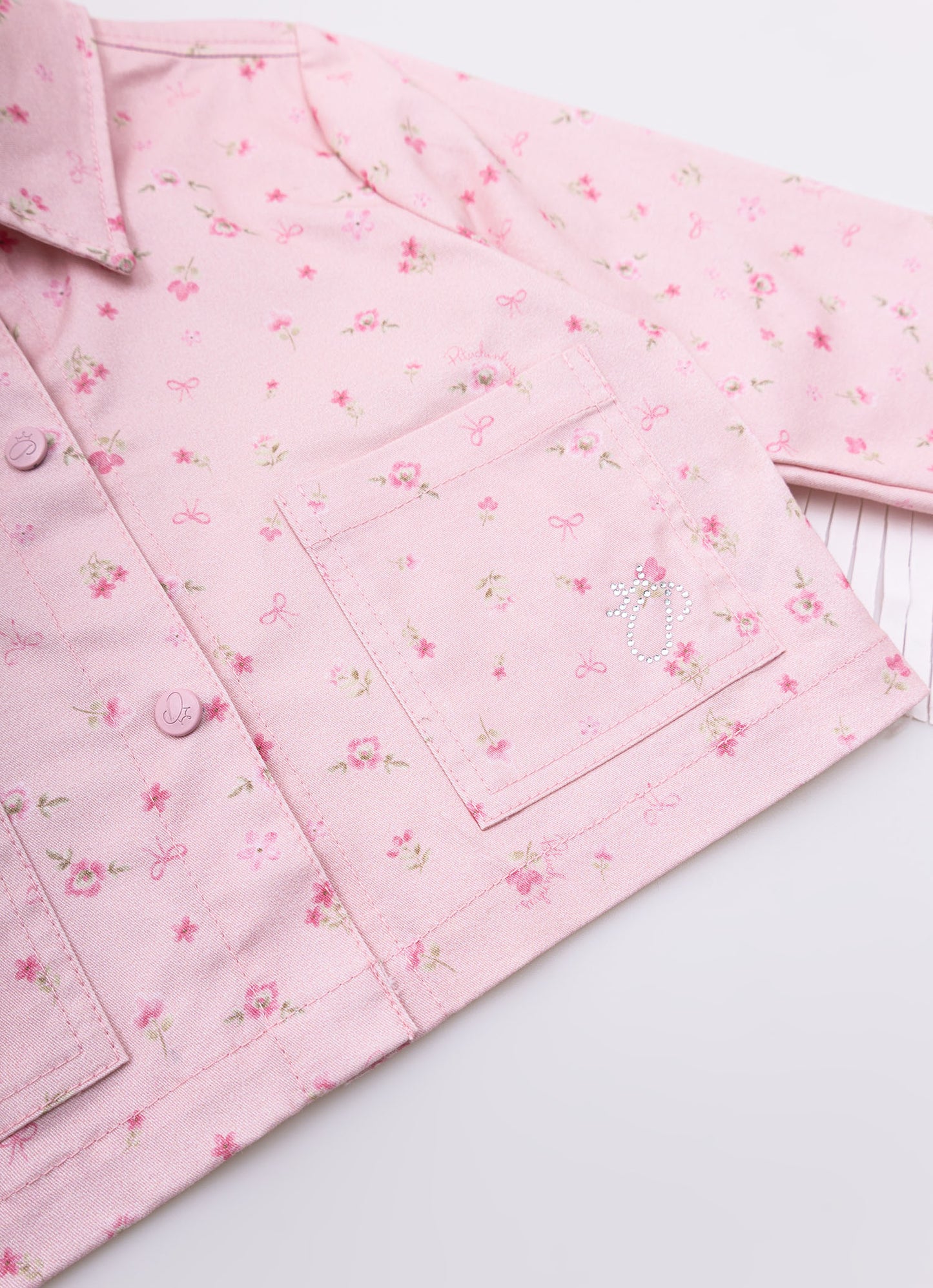 Jaqueta Sarja Estampada e Franjas