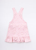 Jardineira Sarja Estampa Mini Floral Babado