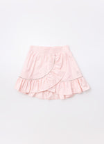 Saia Short Tricoline Babado Cristal