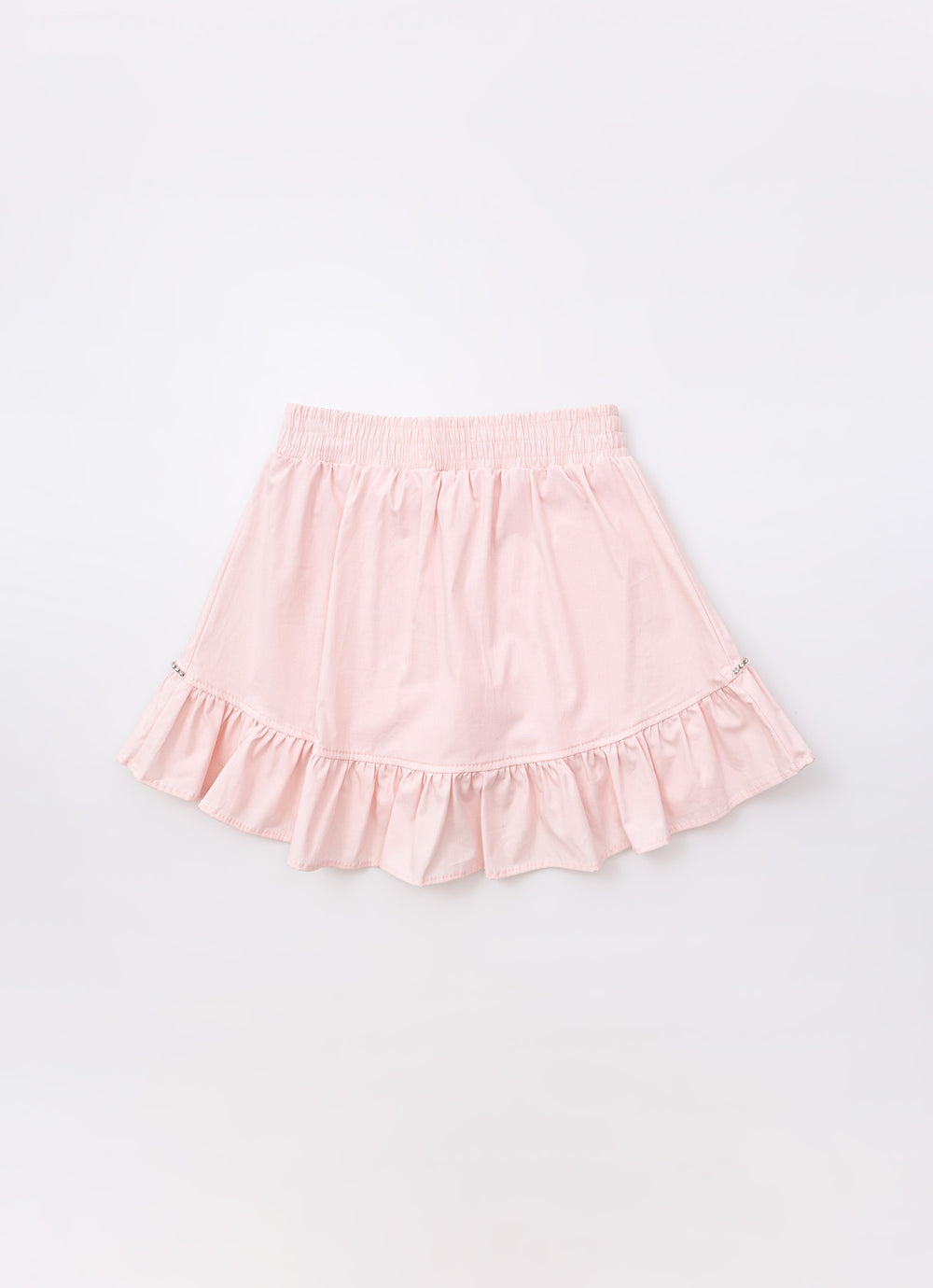 Saia Short Tricoline Babado Cristal