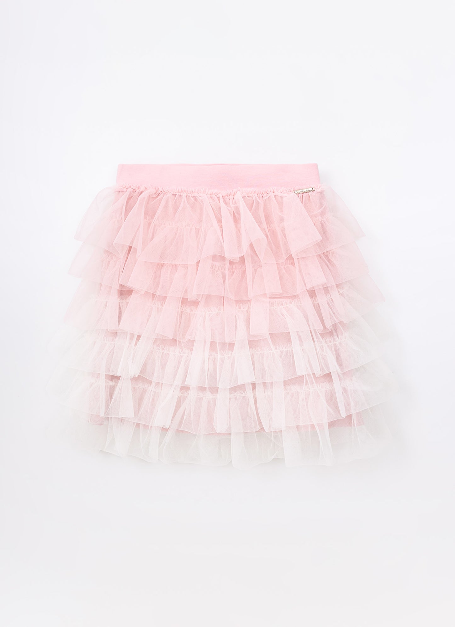 Saia Short Babados Tule Bicolor