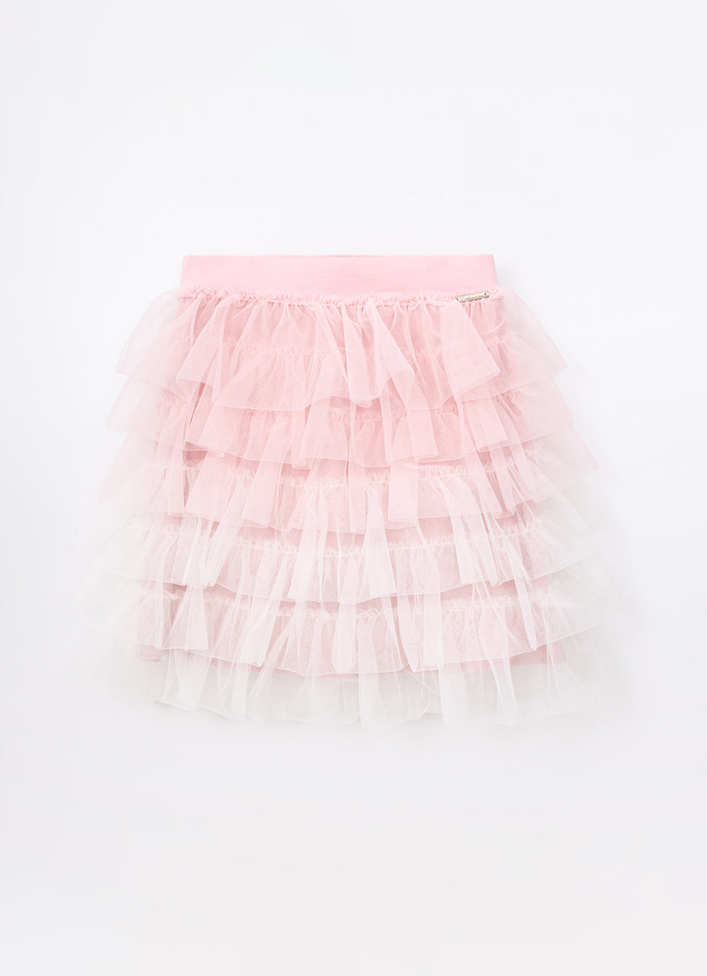 Saia Short Babados Tule Bicolor