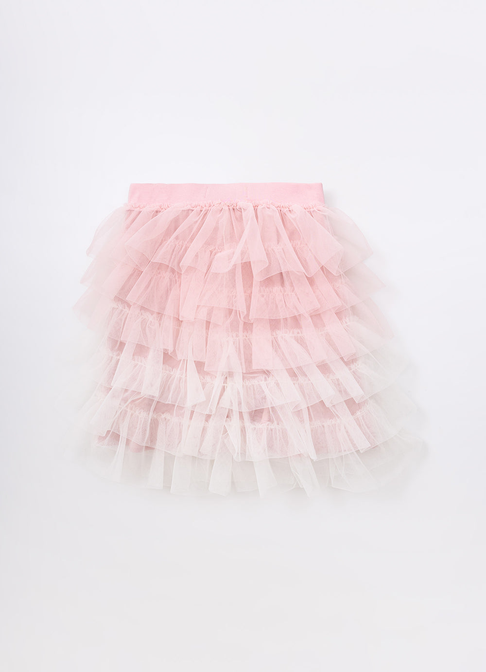 Saia Short Babados Tule Bicolor