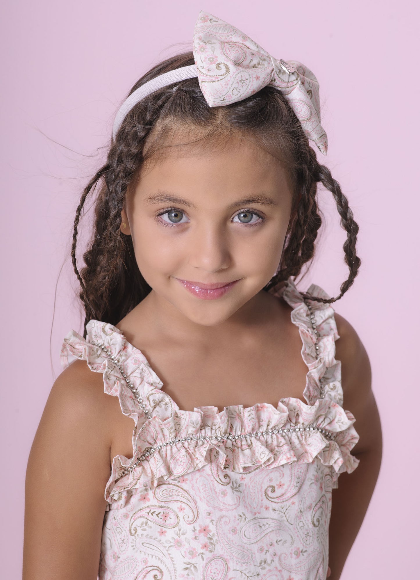 Vestido Algodão Estampado Frufru Cristal