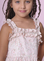 Vestido Algodão Estampado Frufru Cristal