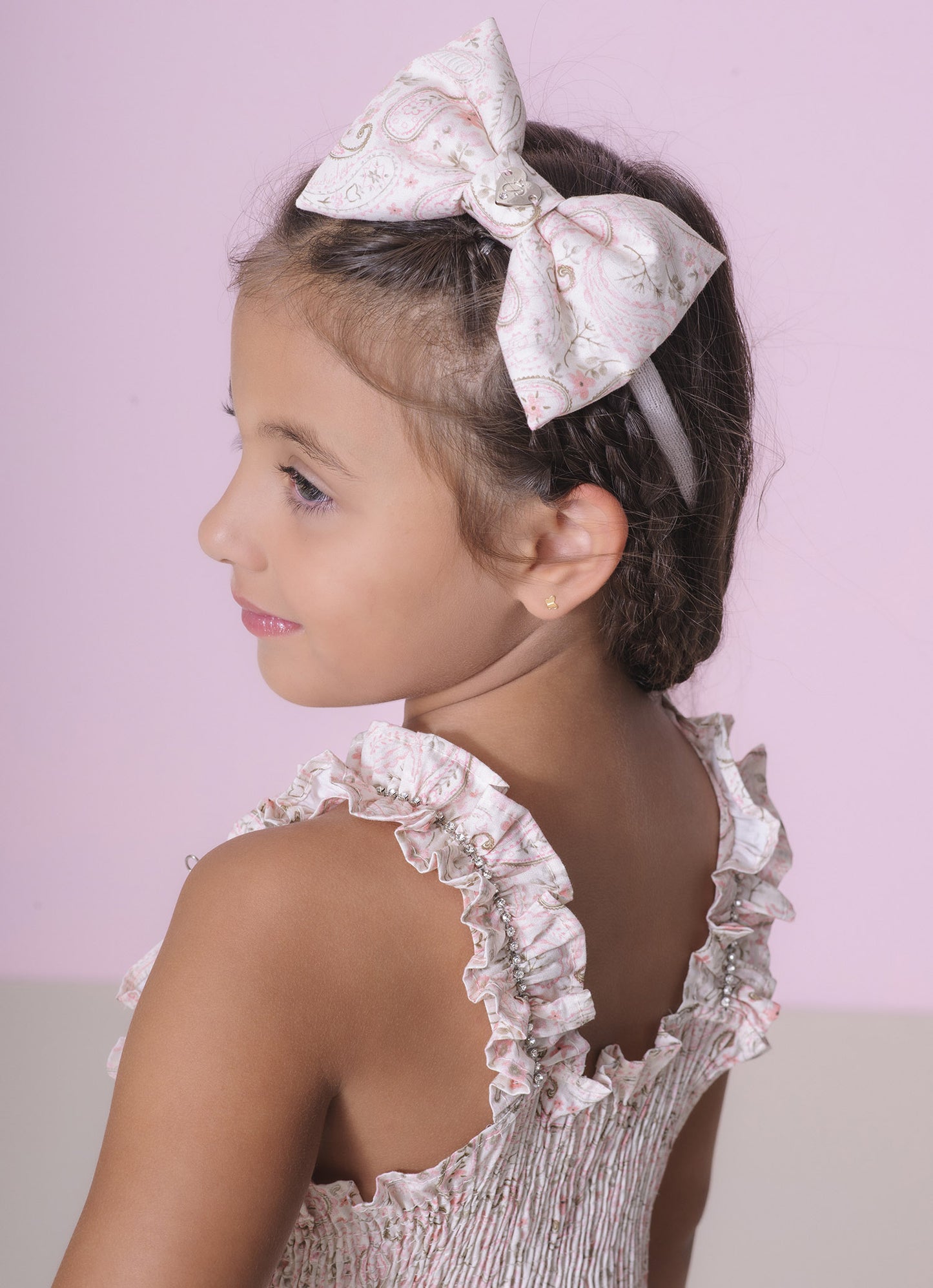 Vestido Algodão Estampado Frufru Cristal