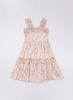 Vestido Algodão Estampado Frufru Cristal