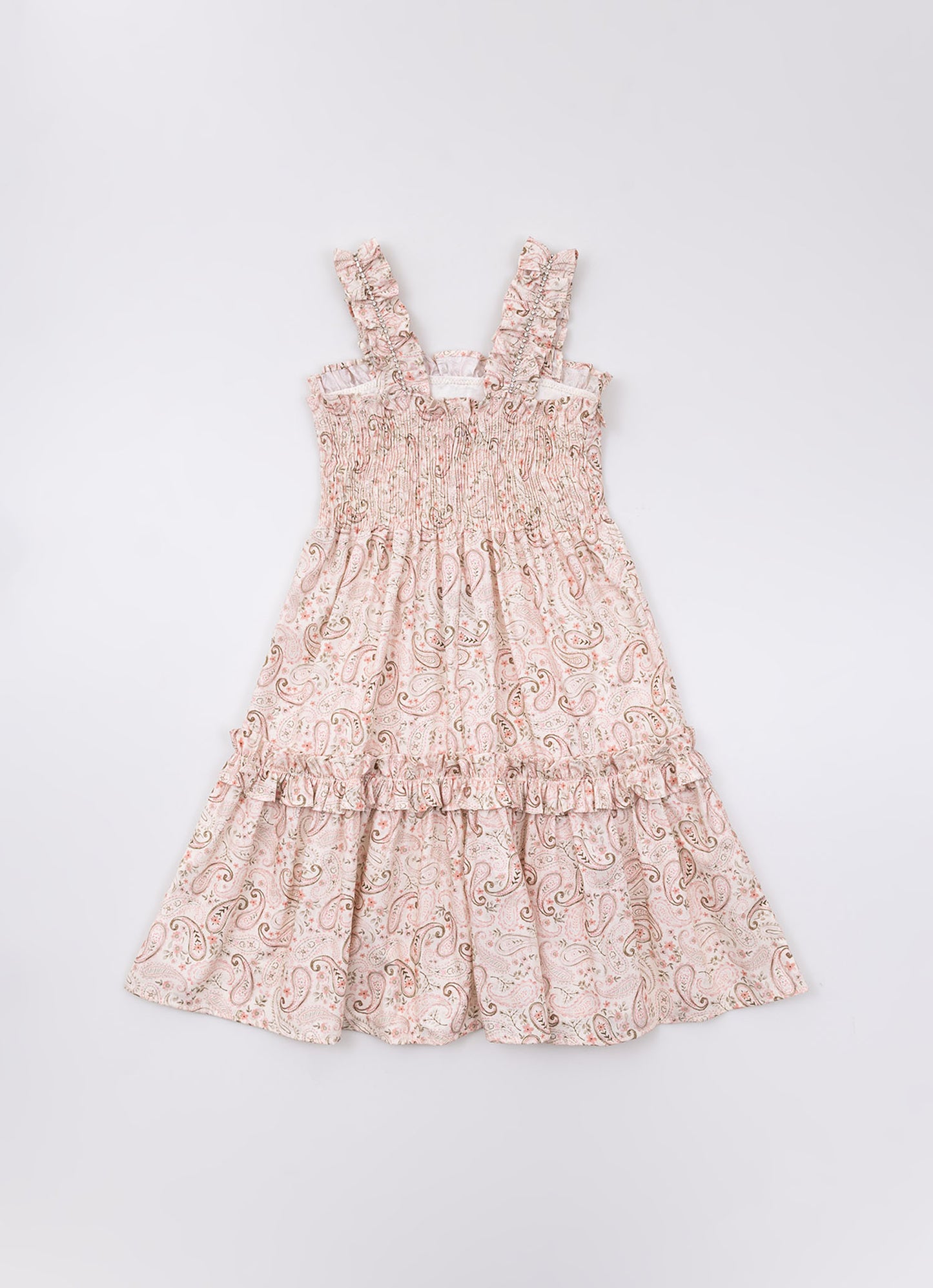 Vestido Algodão Estampado Frufru Cristal