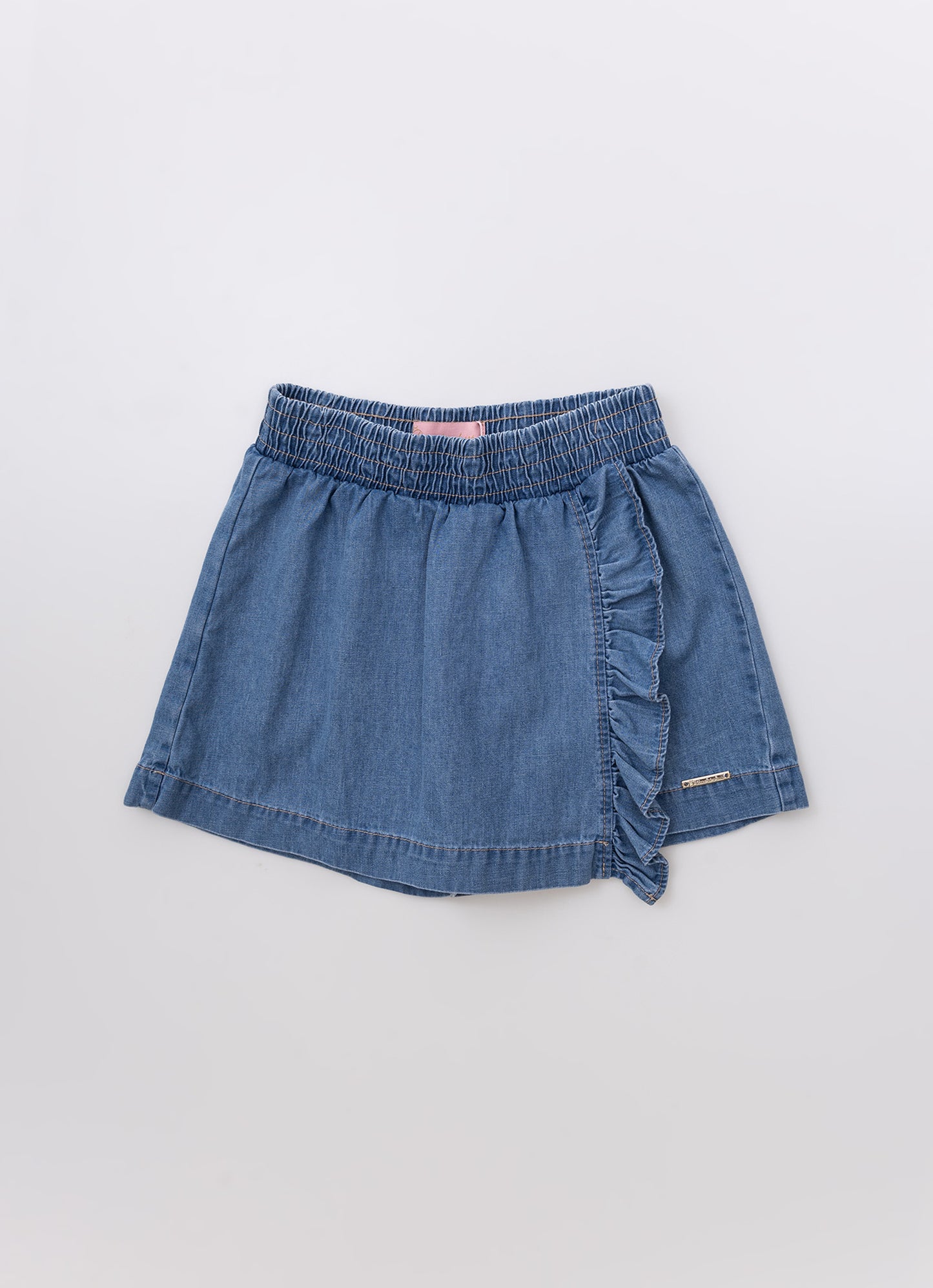 Saia Short Jeans Fino Babadinho