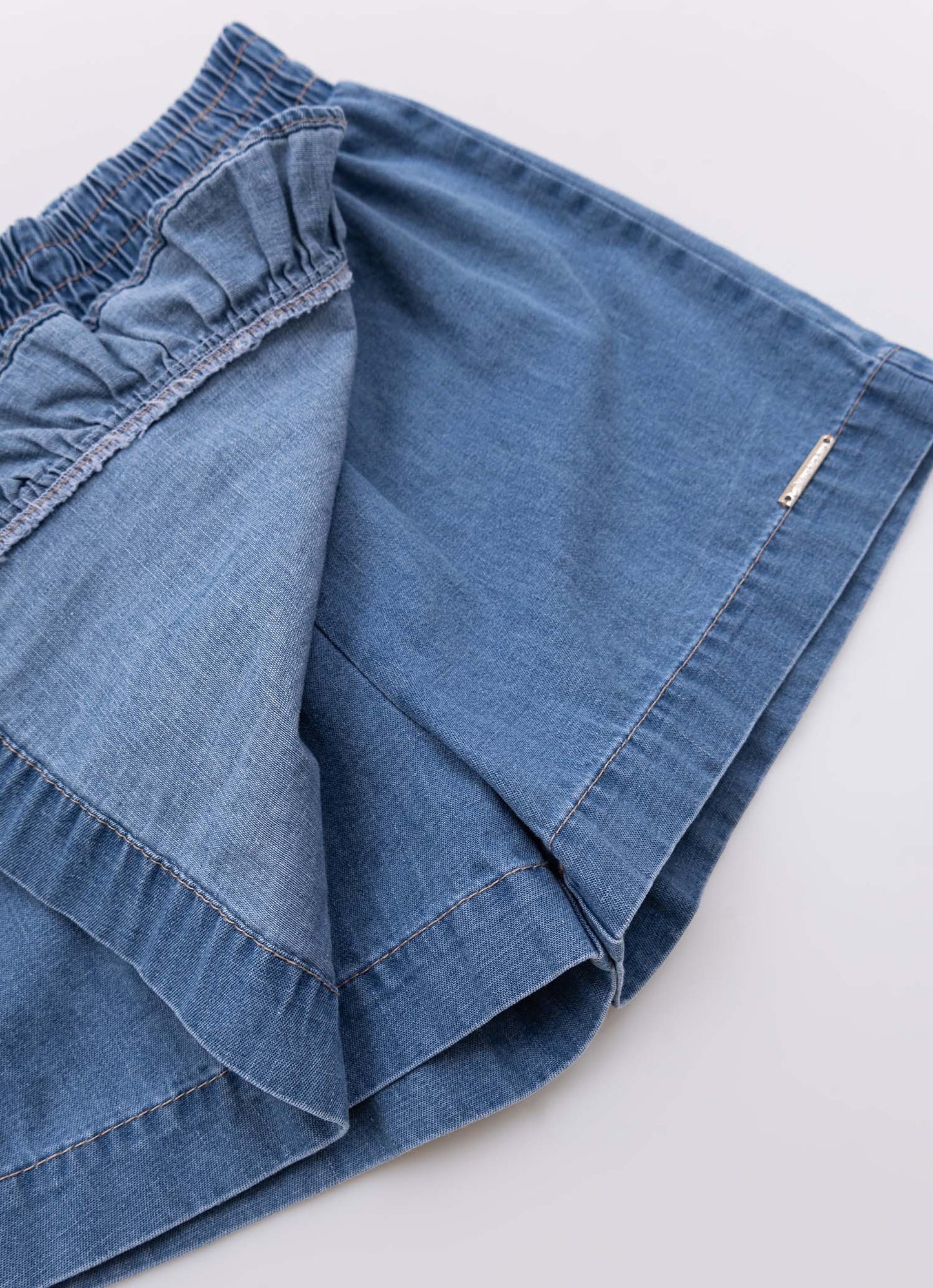 Saia Short Jeans Fino Babadinho