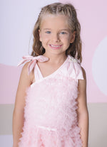 Vestido Festa Tule Frufru Laço Puffer