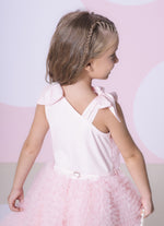 Vestido Festa Tule Frufru Laço Puffer