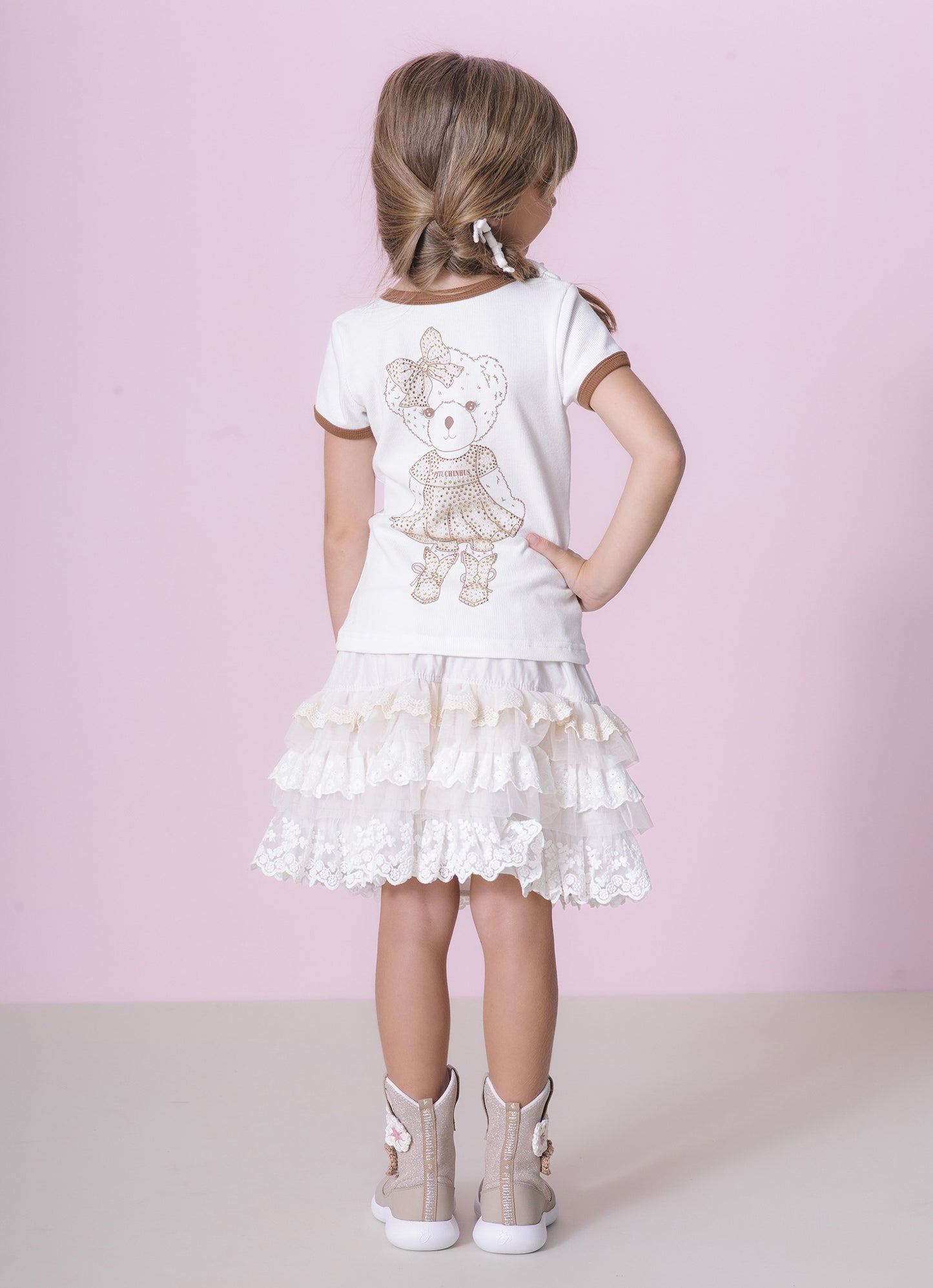 Blusa Ribana Botinha, Chapéu e Ursinha Costas