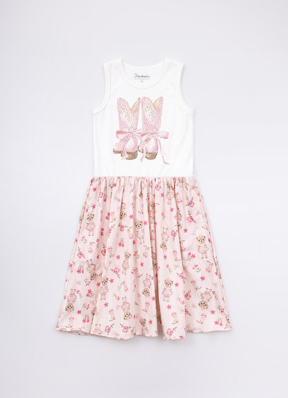 Vestido Ribana Botinha Saia Algodão