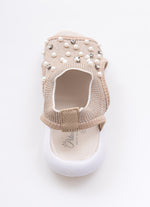 Sandália Knit Bordado Pérolas e Cristais