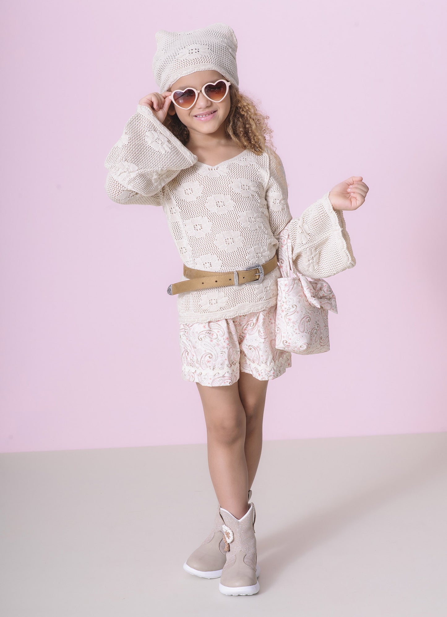 Bolsa Algodão Estampado Laço Puffer
