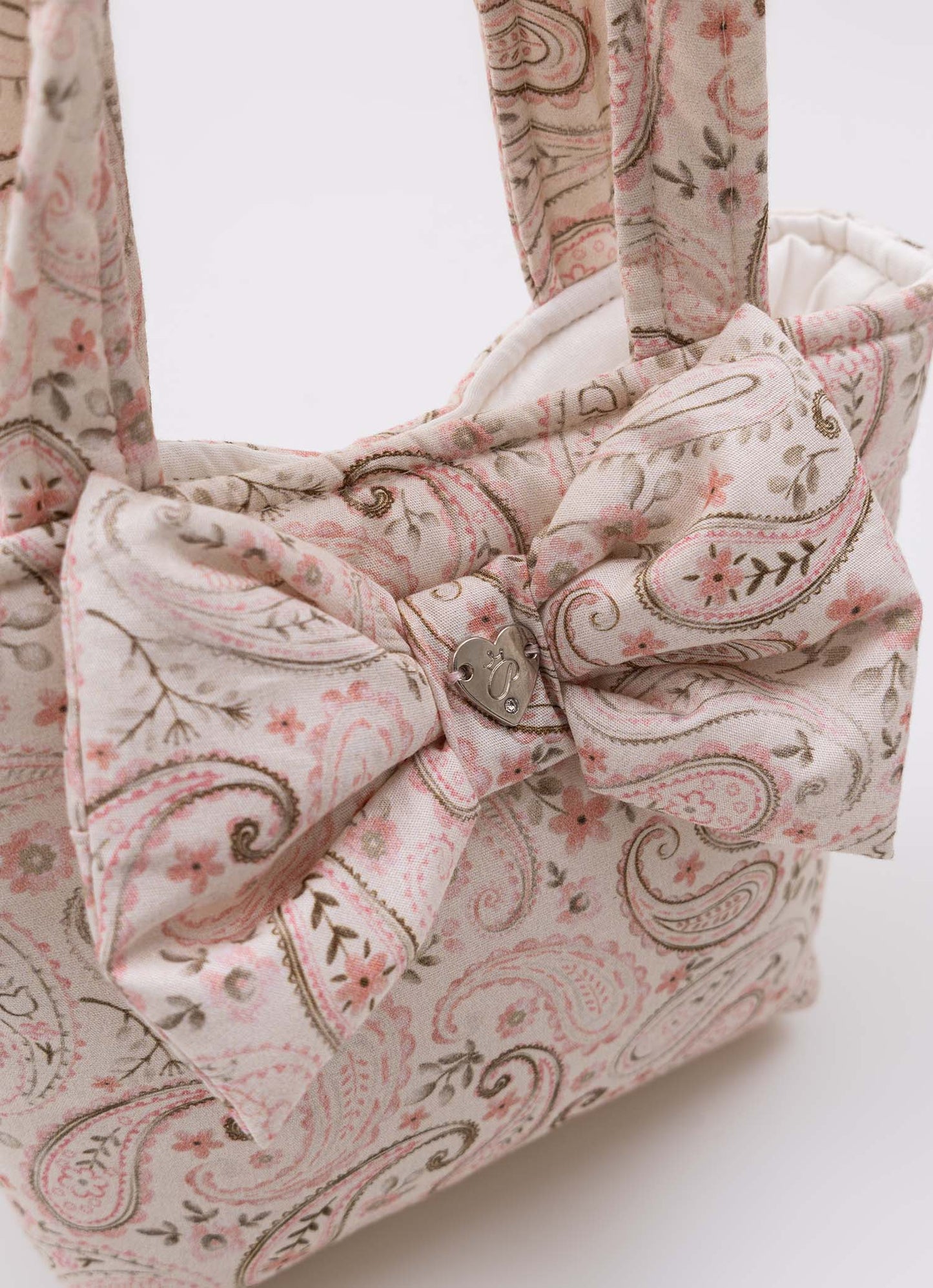Bolsa Algodão Estampado Laço Puffer